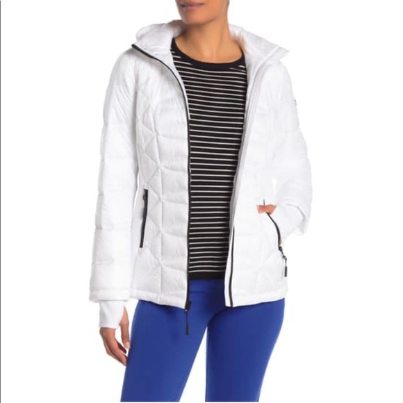 Michael Michael Kors Missy Puffer Jacket in White - Picture 2 of 12
